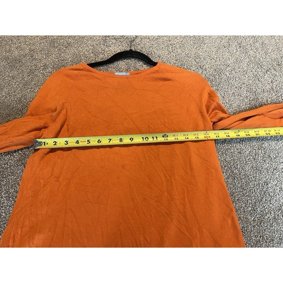J. McLaughlin Burnt orange Crewneck Long Sleeve Sweater W/button On Sleeve L - Picture 8 of 8